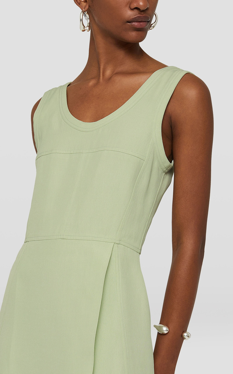 Wrapped Linen-Blend Mini Dress green 6