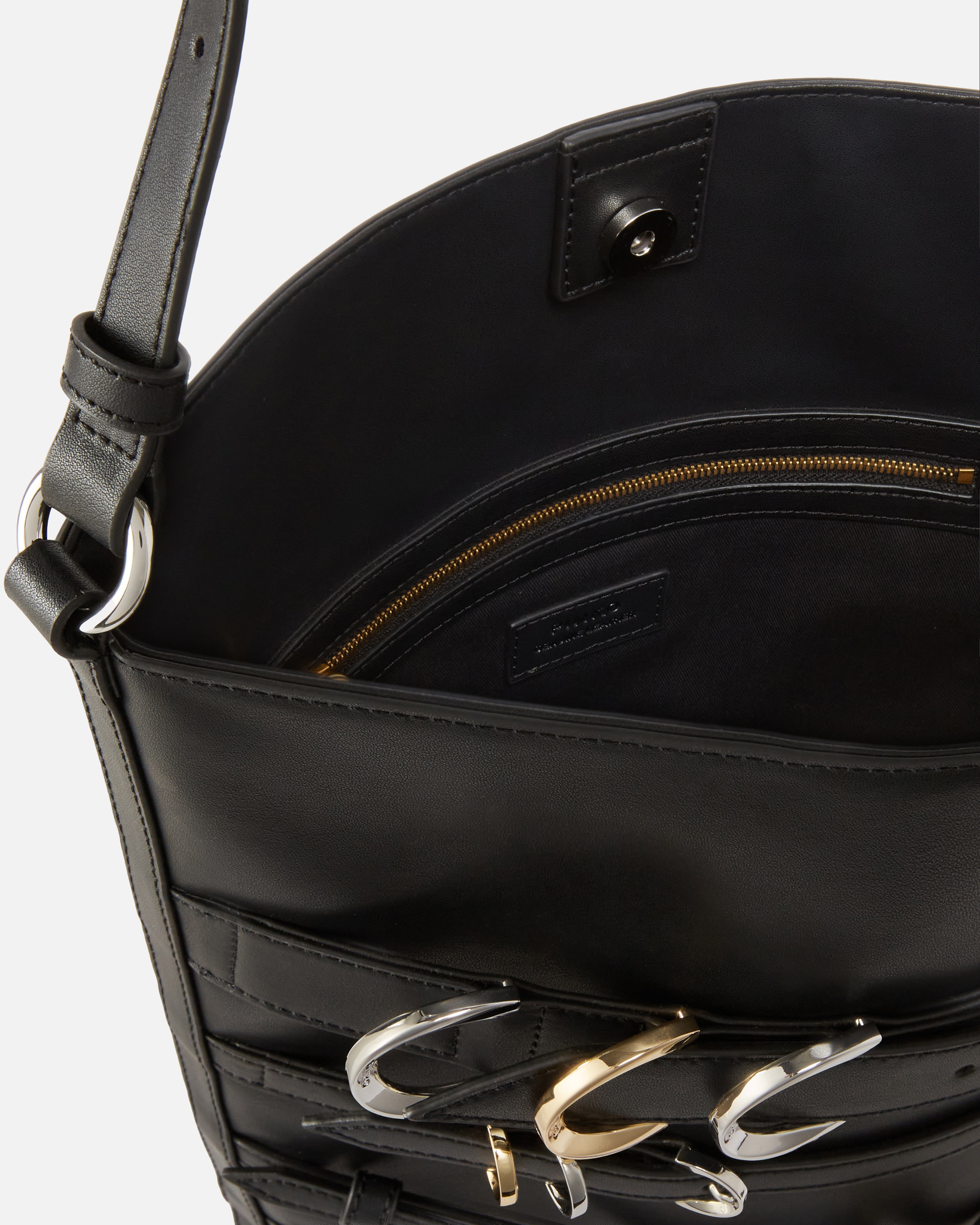LARGE LEATHER BUCKET BAG WITH STRAPS - 4