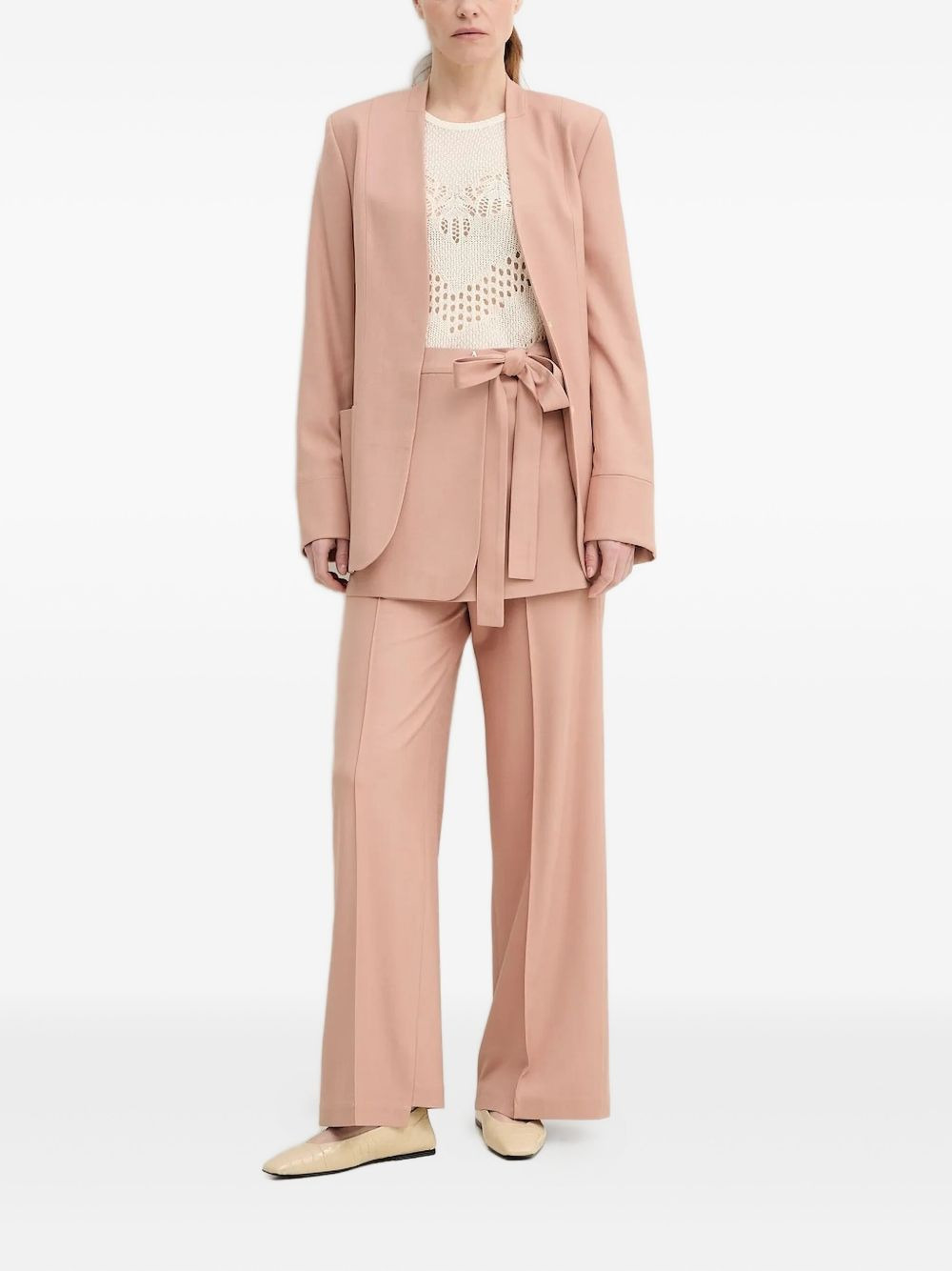 wrap-front split-hem trousers - 2