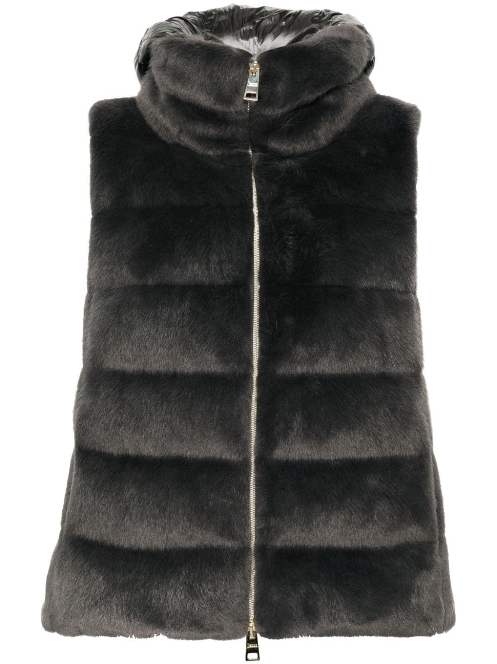 faux-fur hooded jacket - 1