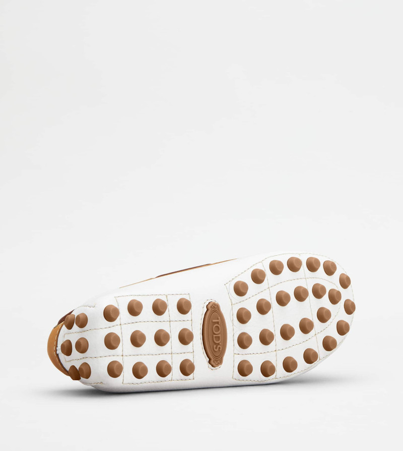 BOAT GOMMINO BUBBLE IN LEATHER - WHITE, NATURAL, BROWN 4