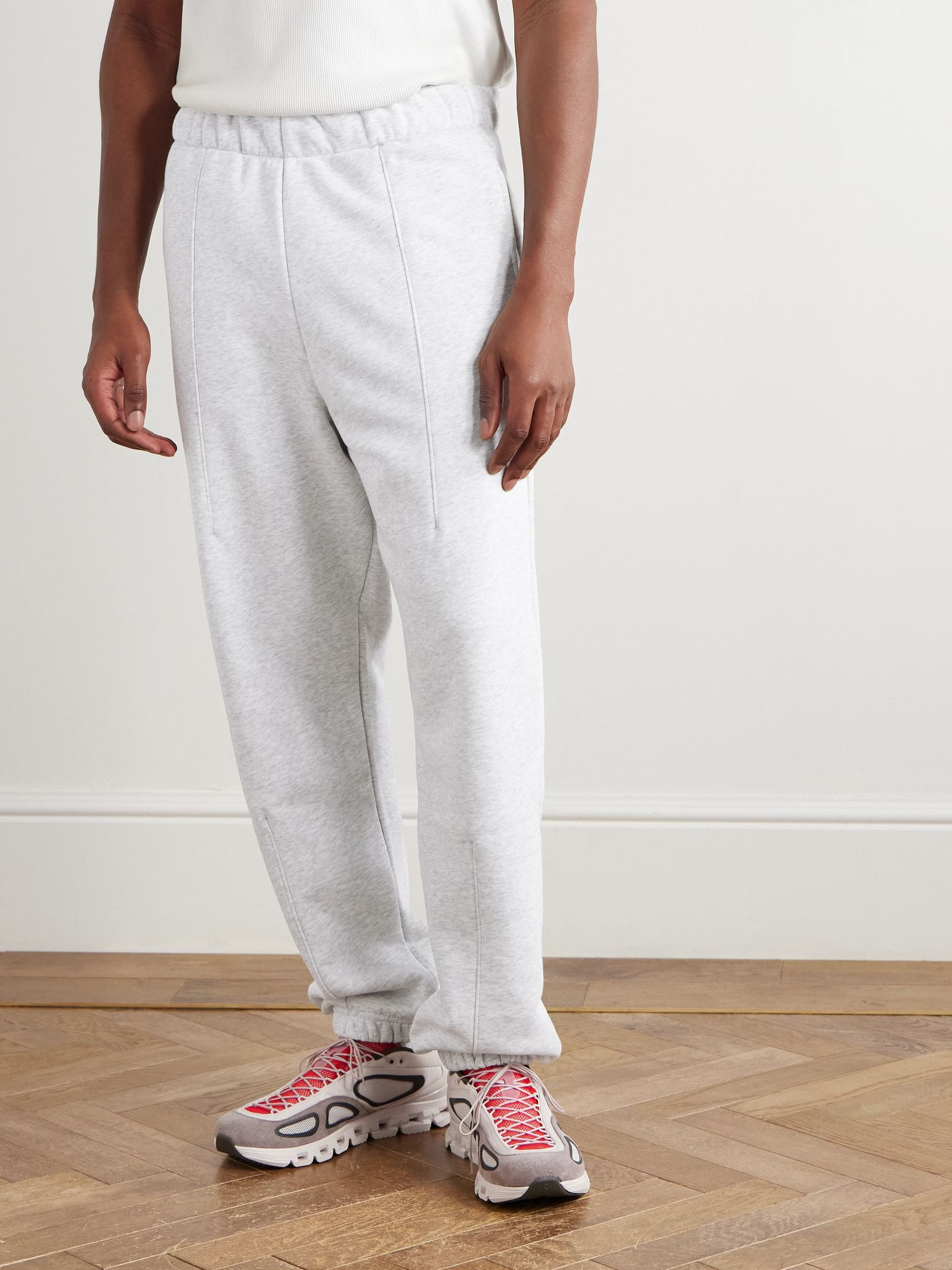 Club Tapered Organic Cotton-Blend Jersey Sweatpants Gray - 3