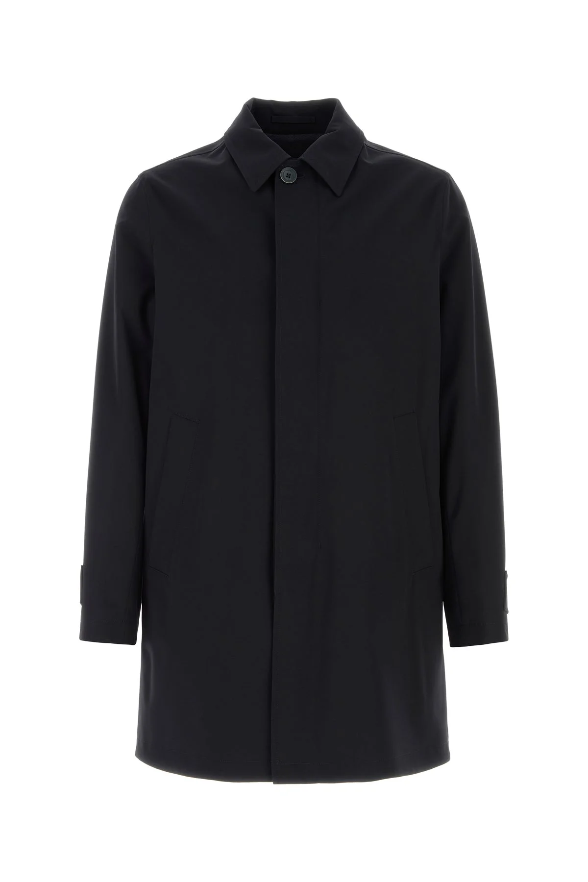 Navy blue polyester raincoat - 1