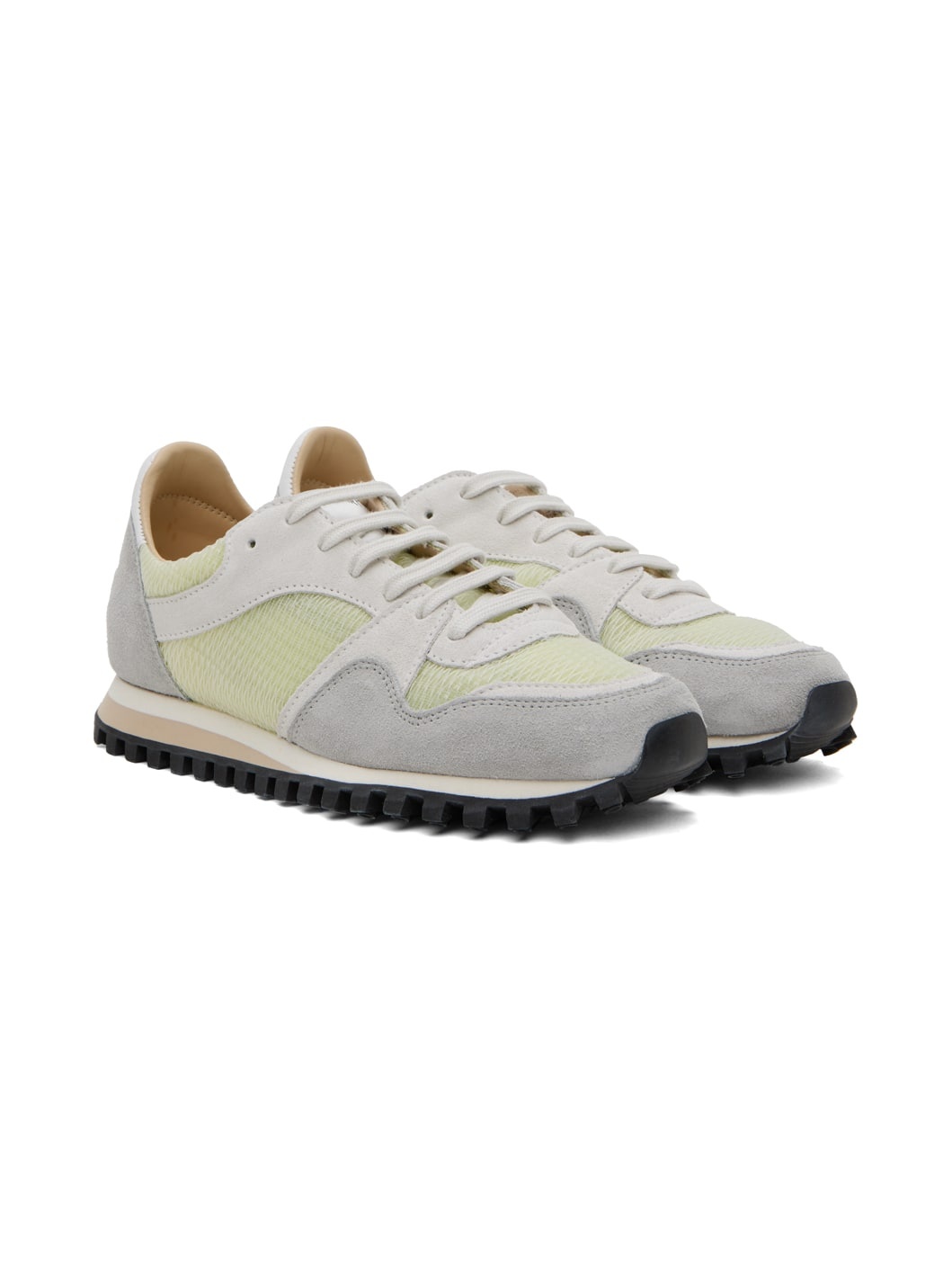 Green & Gray Marathon Trail Low Transparent Sneakers - 4