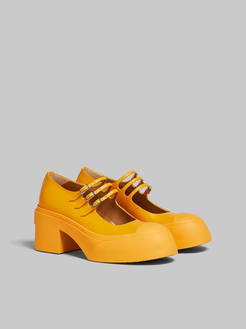 ORANGE LEATHER PABLO TRIPLE-BUCKLE MARY JANE SHOE - 2
