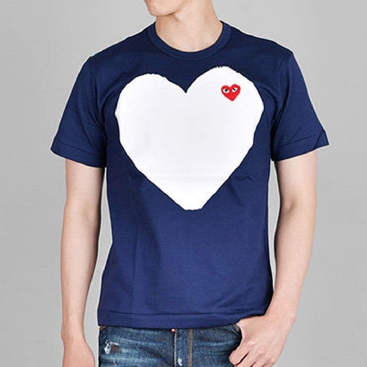 COMME des GARCONS PLAY White Heart T-Shirt 'Navy' AZ-T184-051-1 - 3