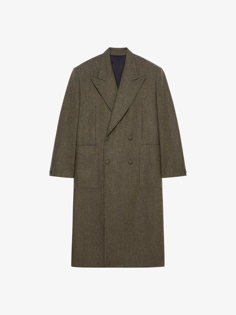 LONG OVERSIZED DOUBLE BREASTED COAT IN WOOL - 1