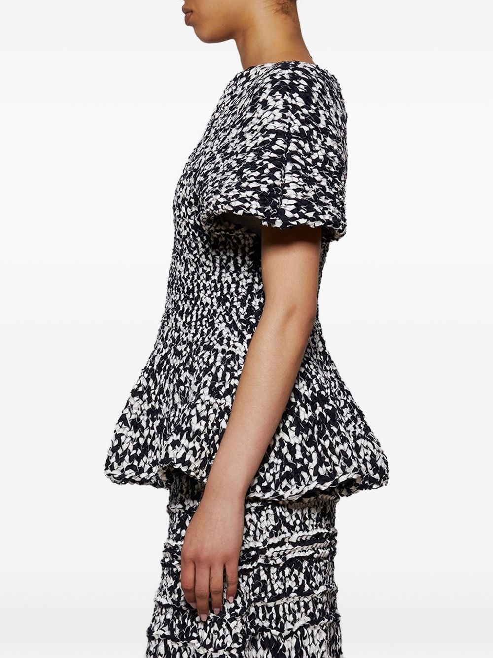 Mathilde bubble-sleeve peplum top - 3