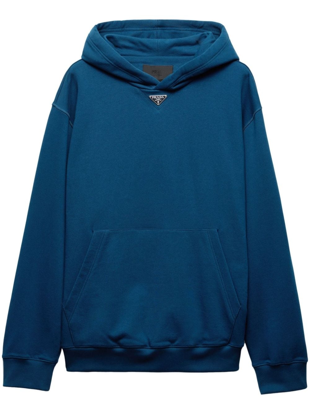 enamel-logo cotton hoodie - 1