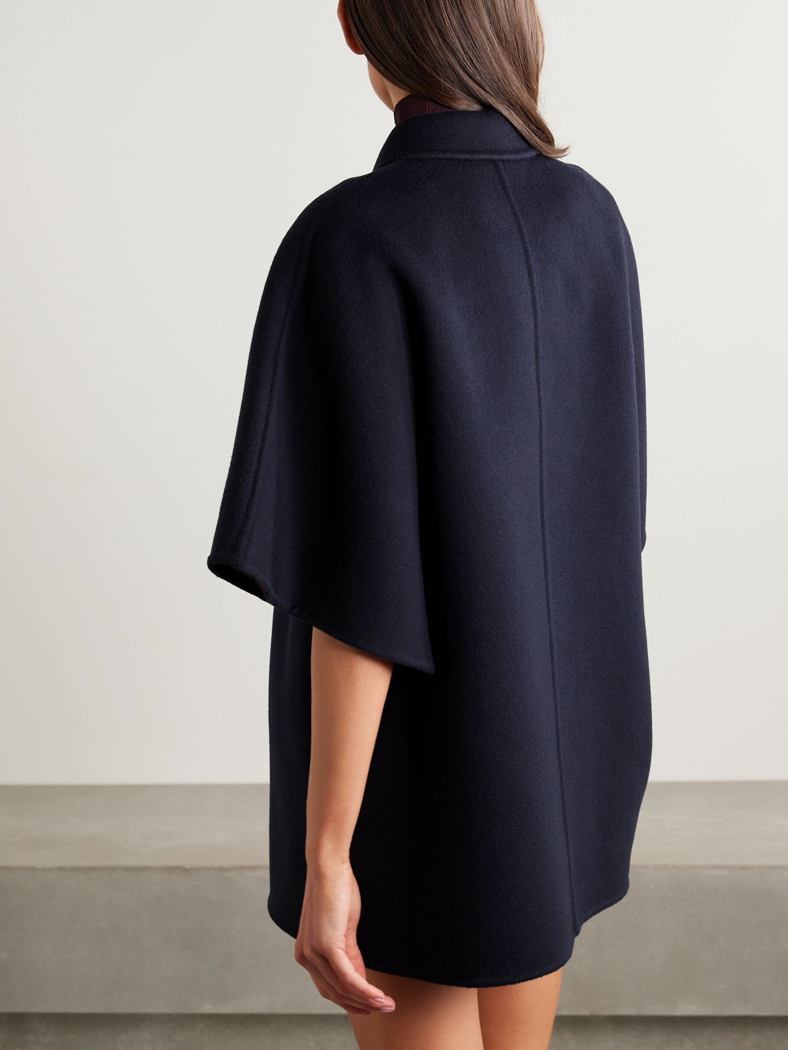 Reversible printed wool and silk-blend felt jacket Blue - 4