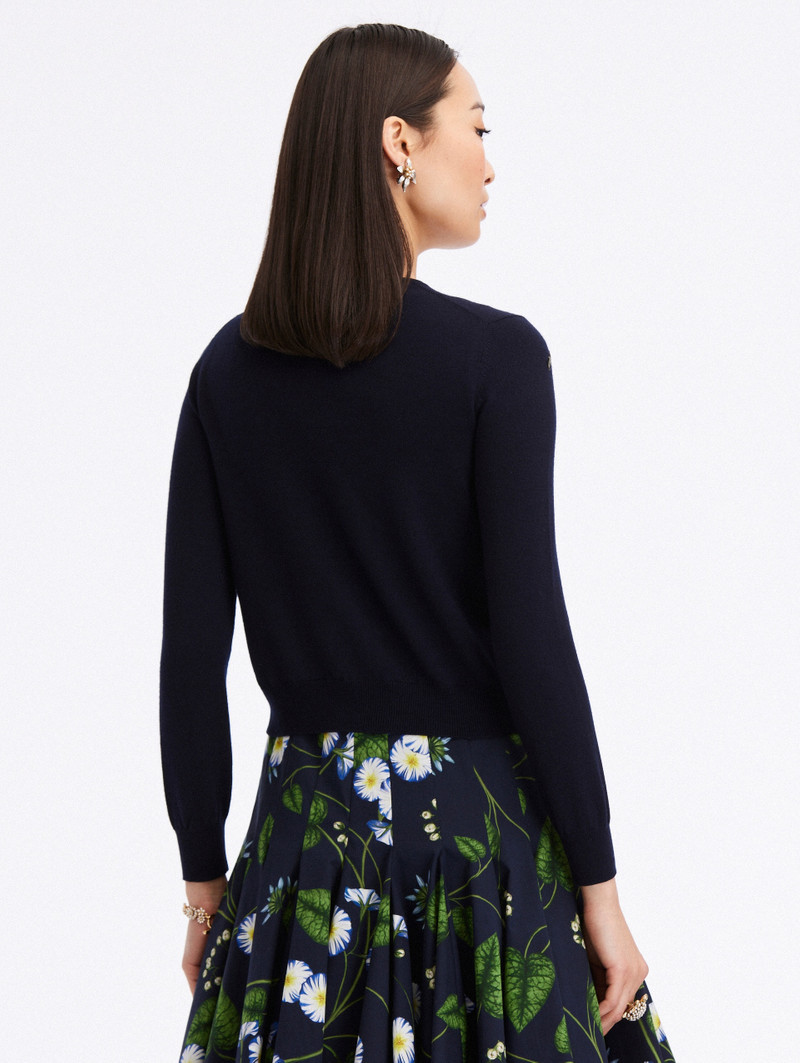 Oscar de la Renta MORNING GLORY THREADWORK CARDIGAN outlook