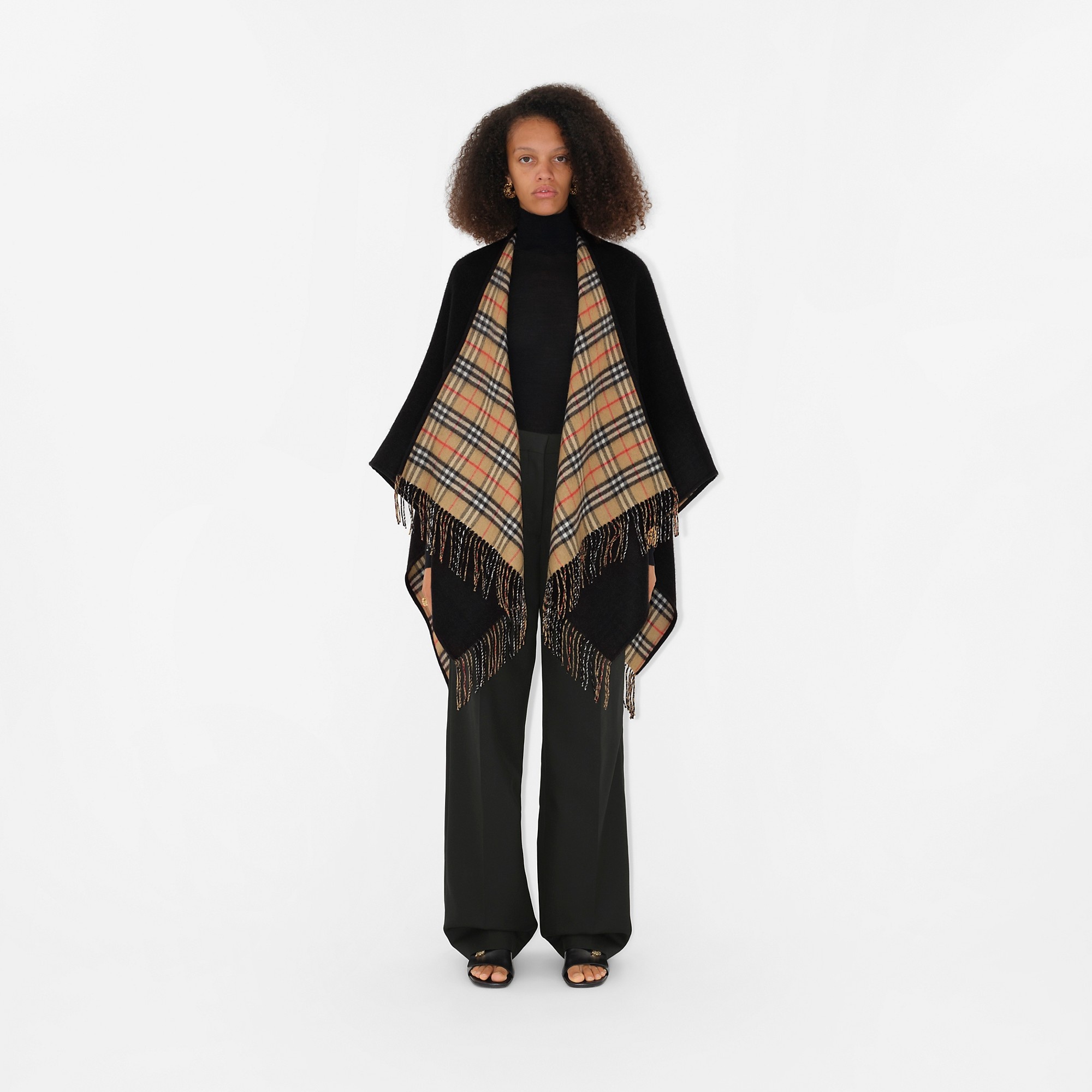 Burberry Check Wool Reversible Cape | REVERSIBLE