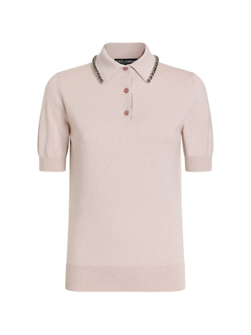 smooth cashmere polo top 1