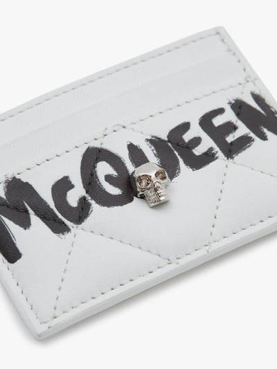 Alexander McQueen Mcqueen Graffiti Card Holder in White/black outlook