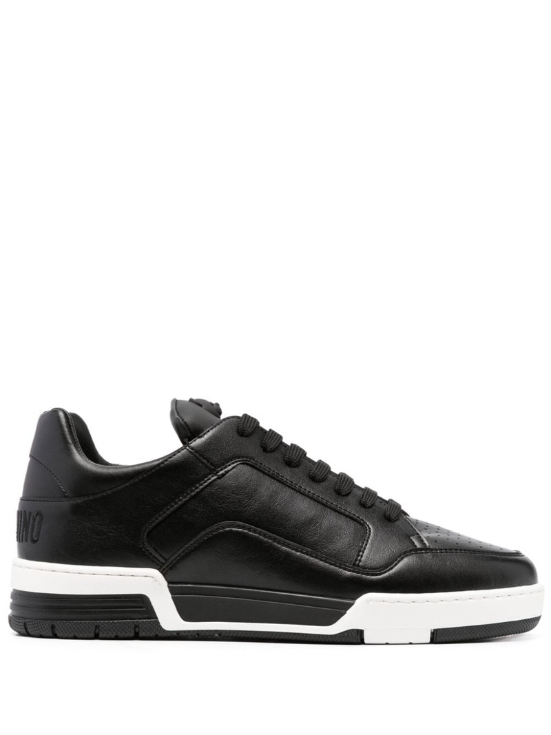 Moschino leather lace-up sneakers outlook