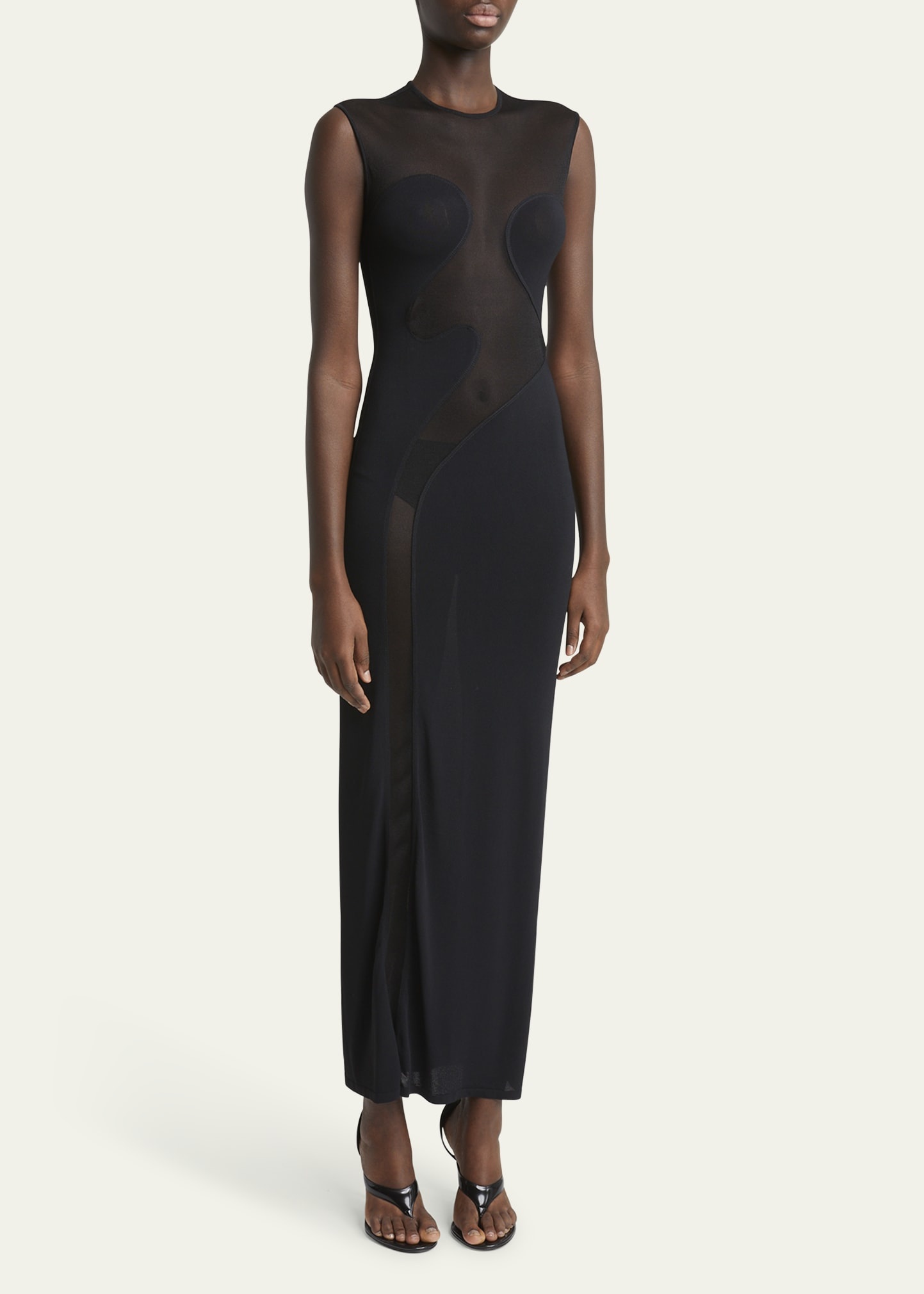 Mesh Molded Cutout Gown - 4