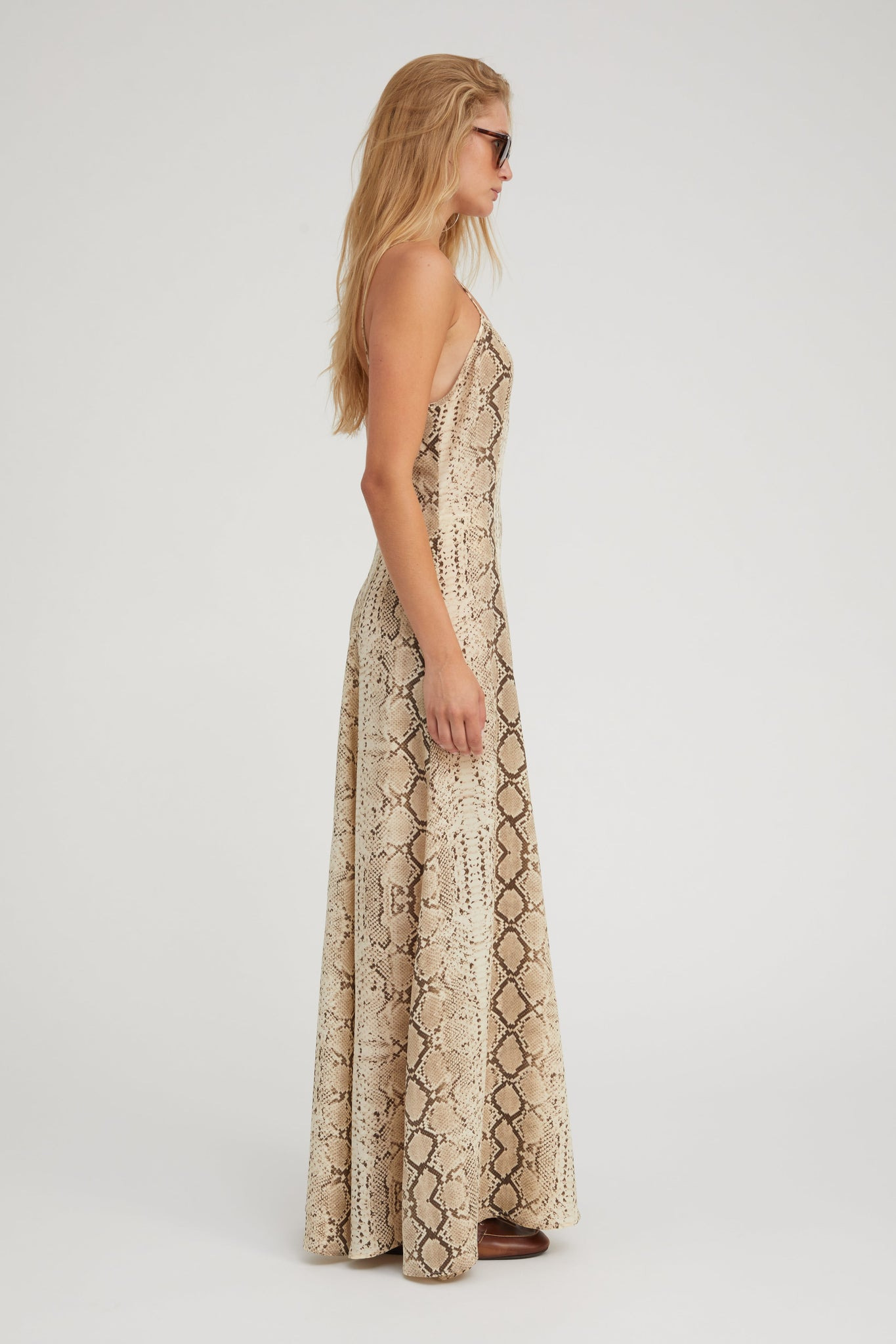 GREEN LEOPARD SILK MAXI DRESS - 3
