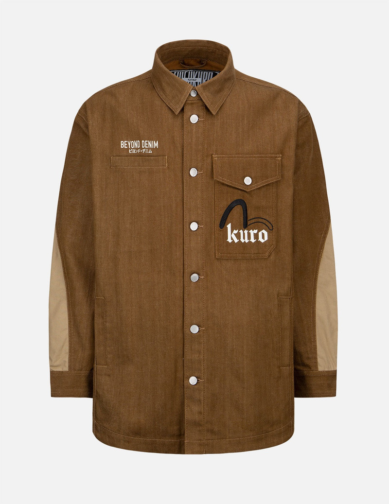 Sashiko Logo Embroidered Denim Shirt Jacket 1