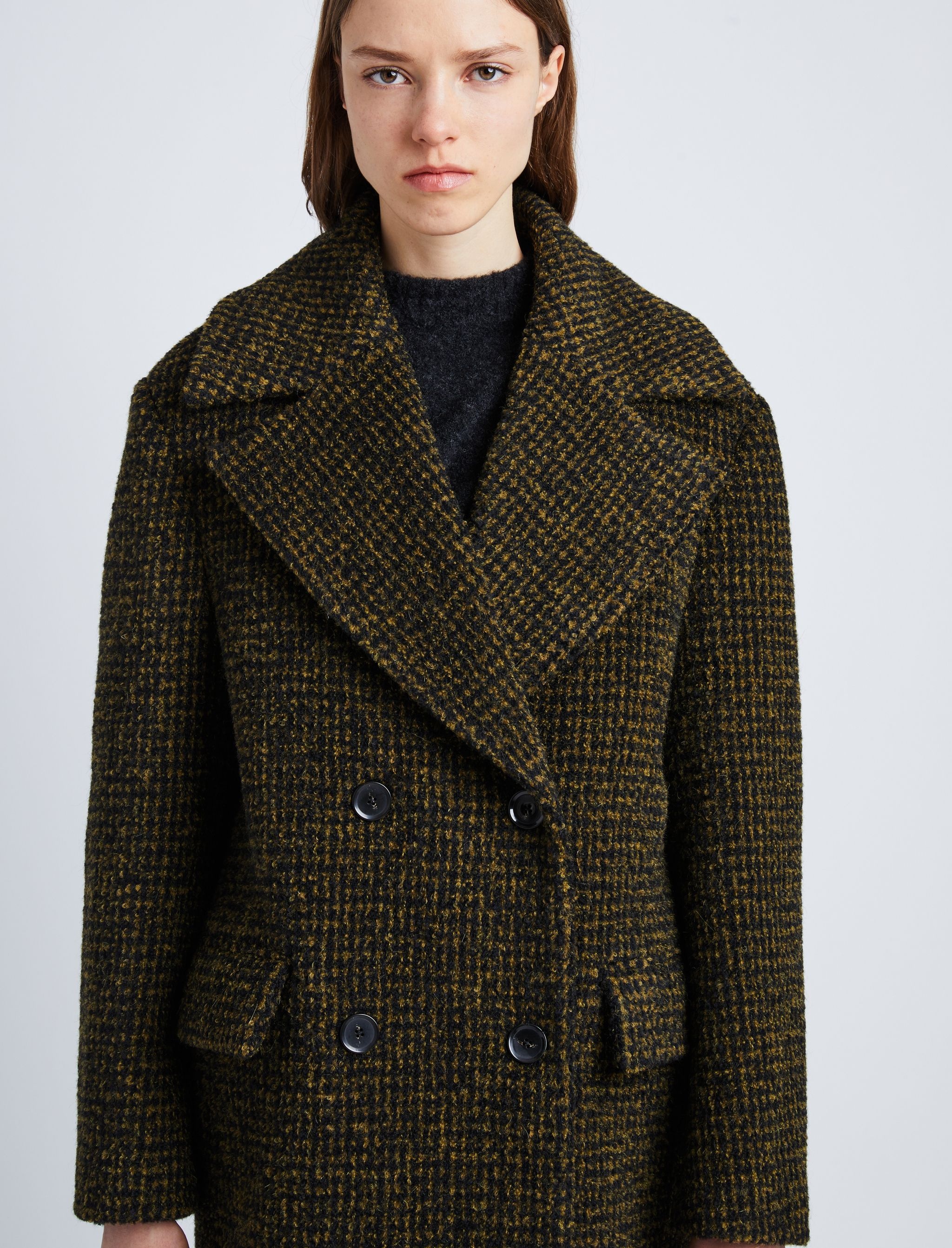 Melange Wool Boucle Coat - 5