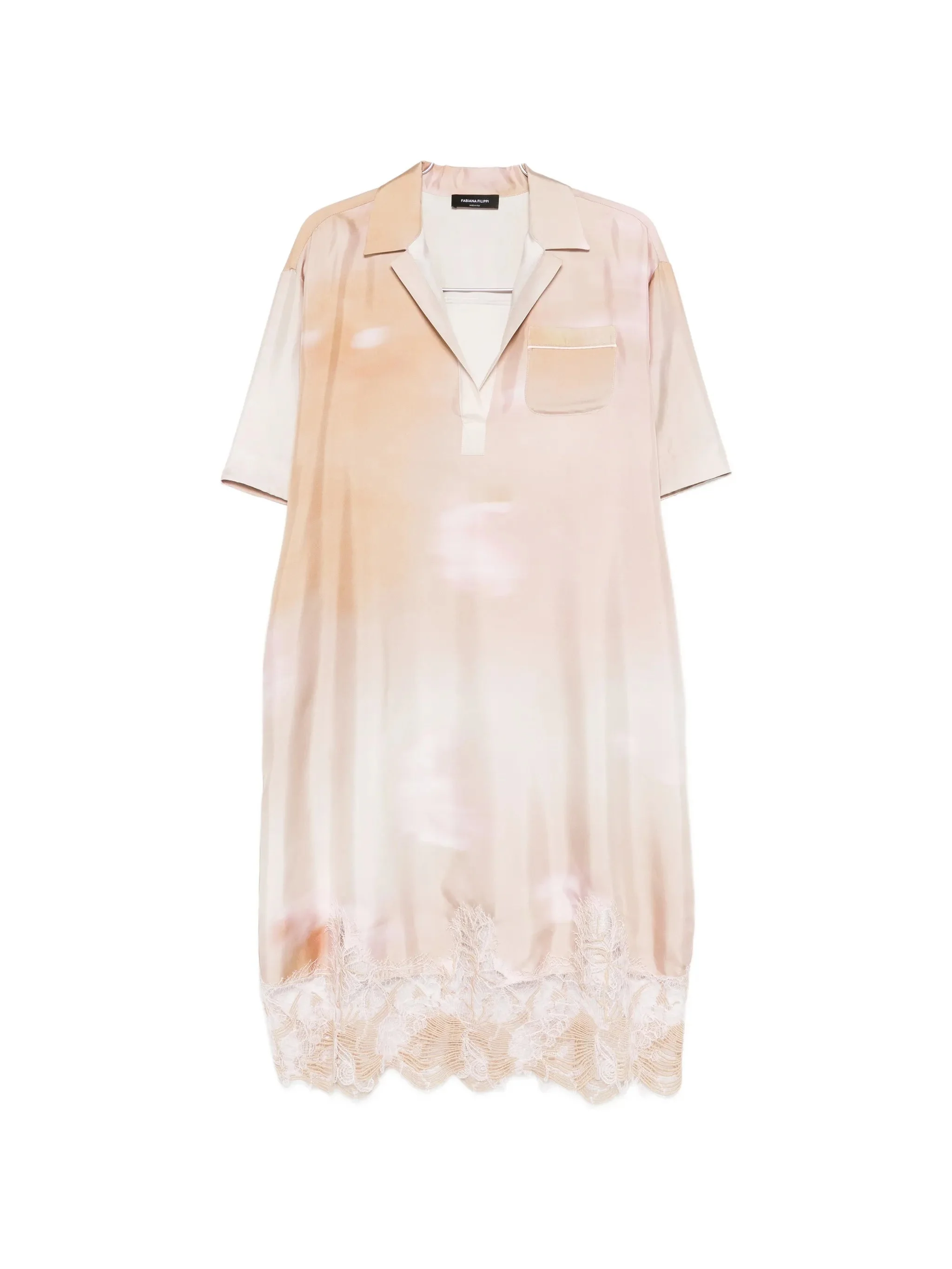 Fabiana Filippi Lace-trim Chest-pocket Midi Dress - 1