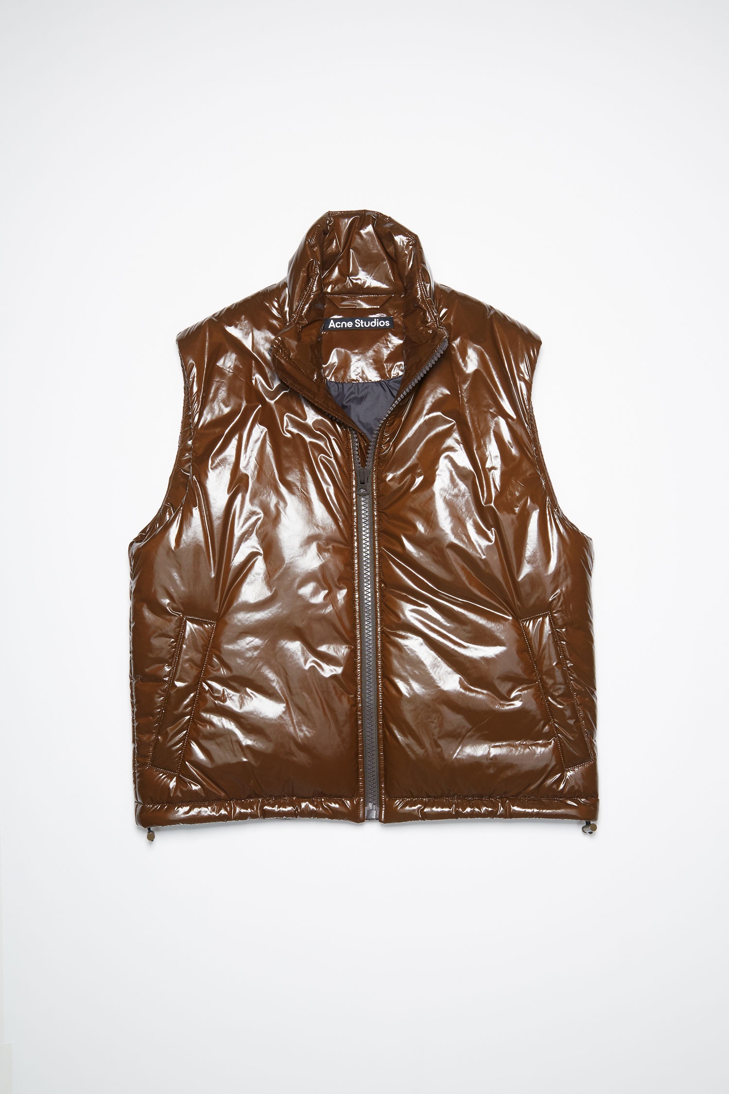 Nylon puffer vest - Chestnut brown - 1