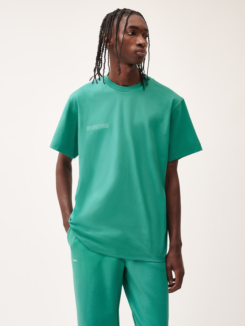 PANGAIA Mens 365 Midweight T-Shirt - Mangrove Turquoise outlook