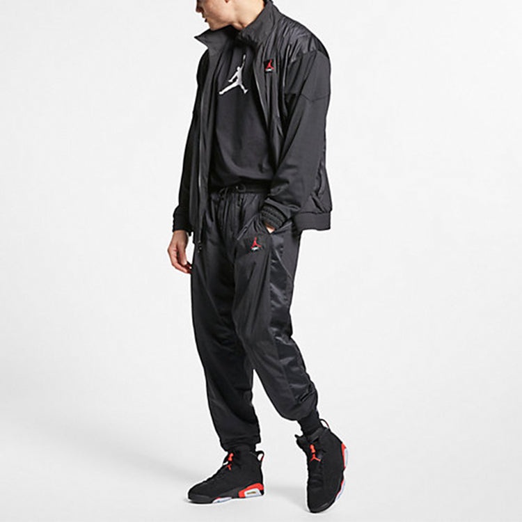 Air Jordan Sports Stand Collar Windproof Woven Jacket Black AO0556-010 - 3