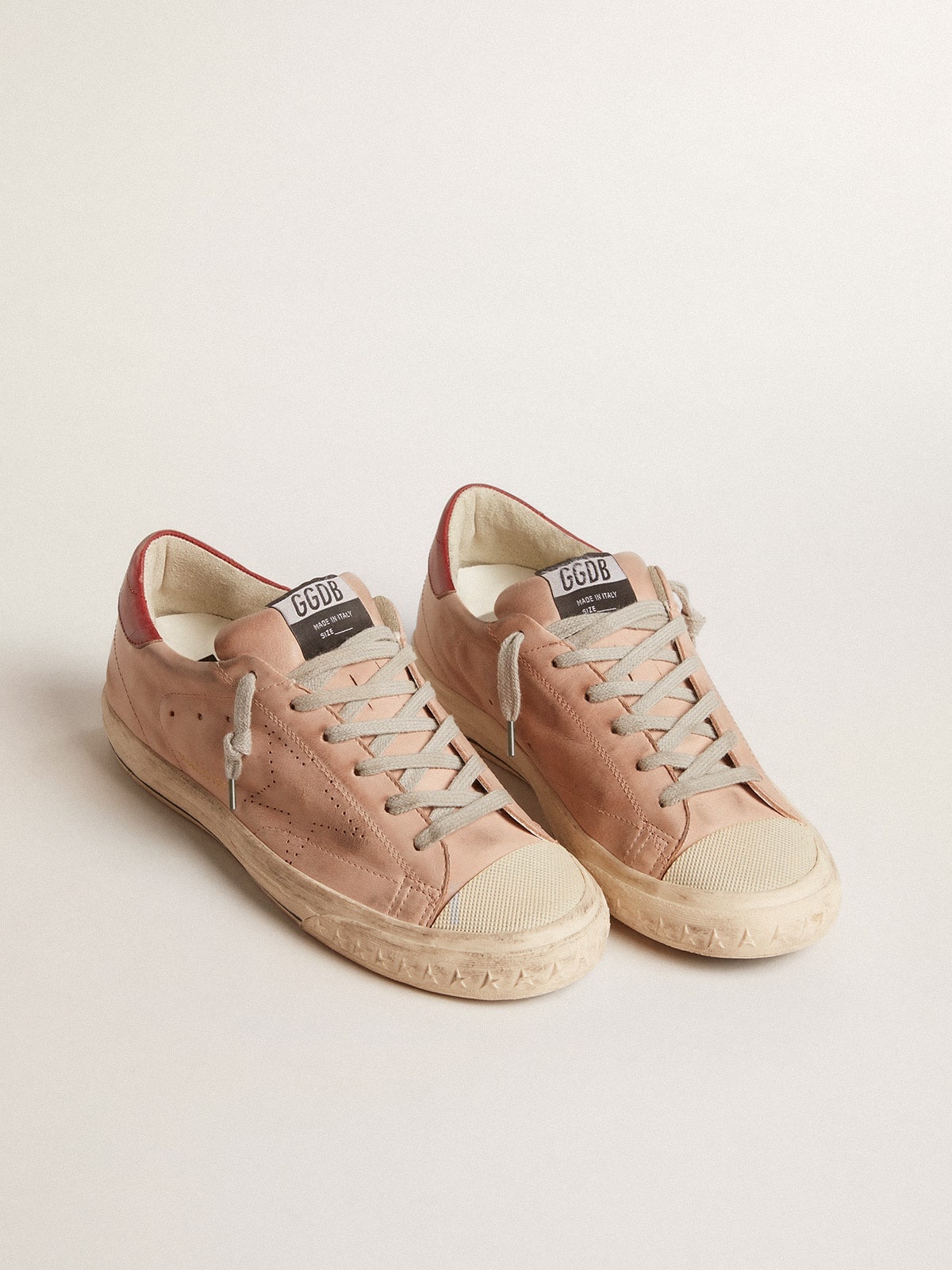 Super-Star LTD in pink nubuck with perforated star and leather heel tab - 2