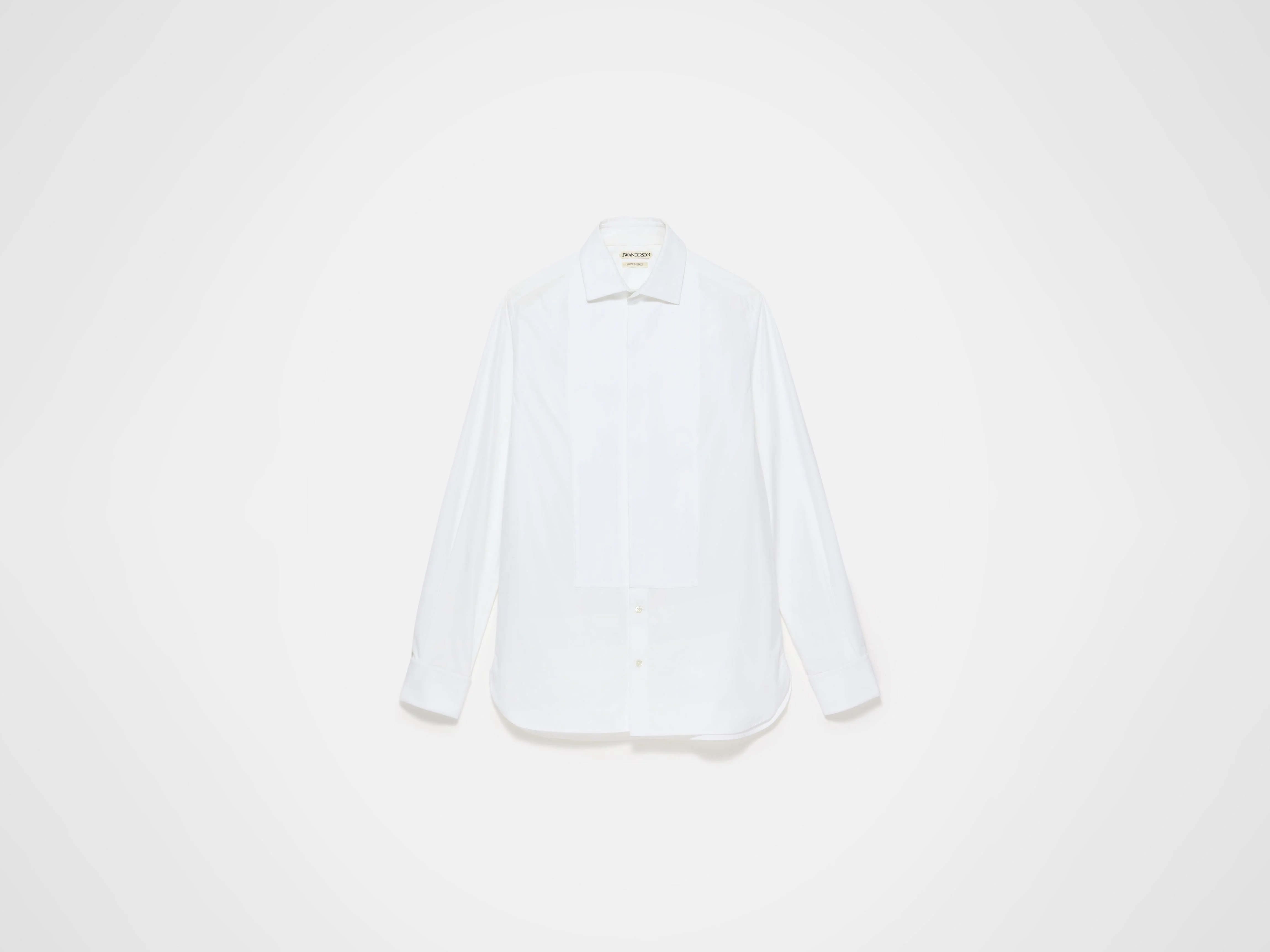 PLEATED FRONT TUXEDO SHIRT IN WHITE - 1