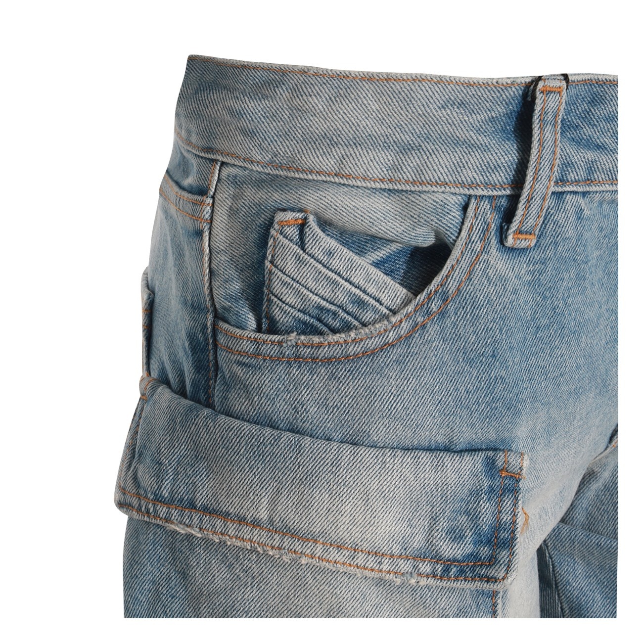 light blue cotton jeans - 4