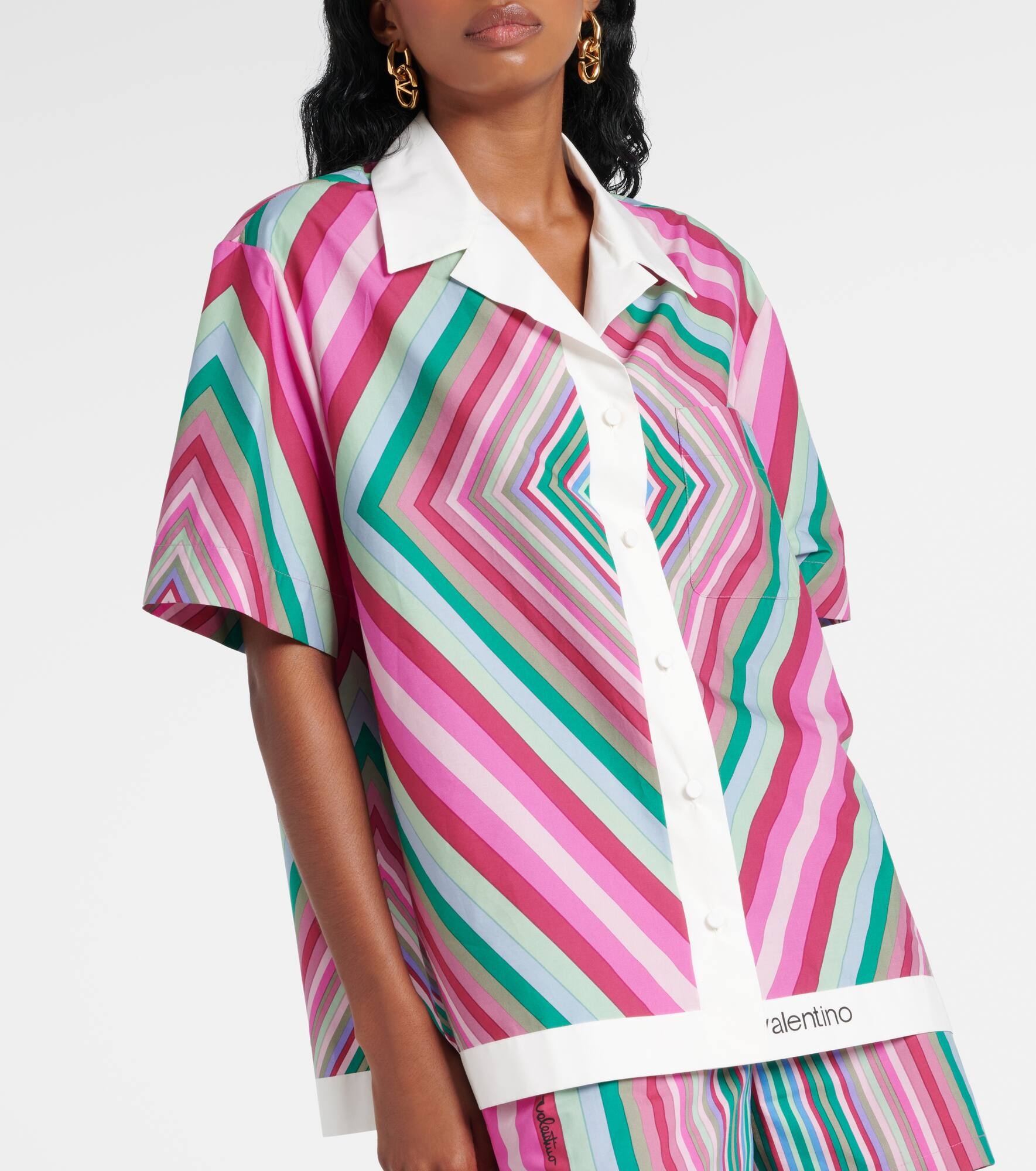 Printed cotton poplin shirt - 6