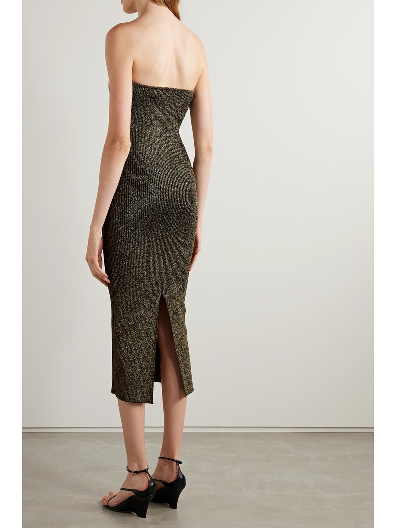 Rumer Metallic Ribbed-knit Midi Dress 3