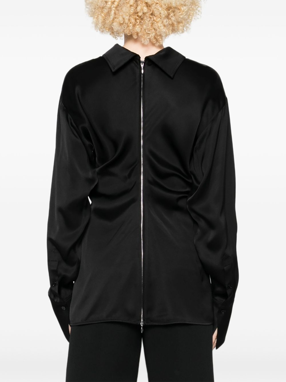 Slouch zip-front draped blouse - 4