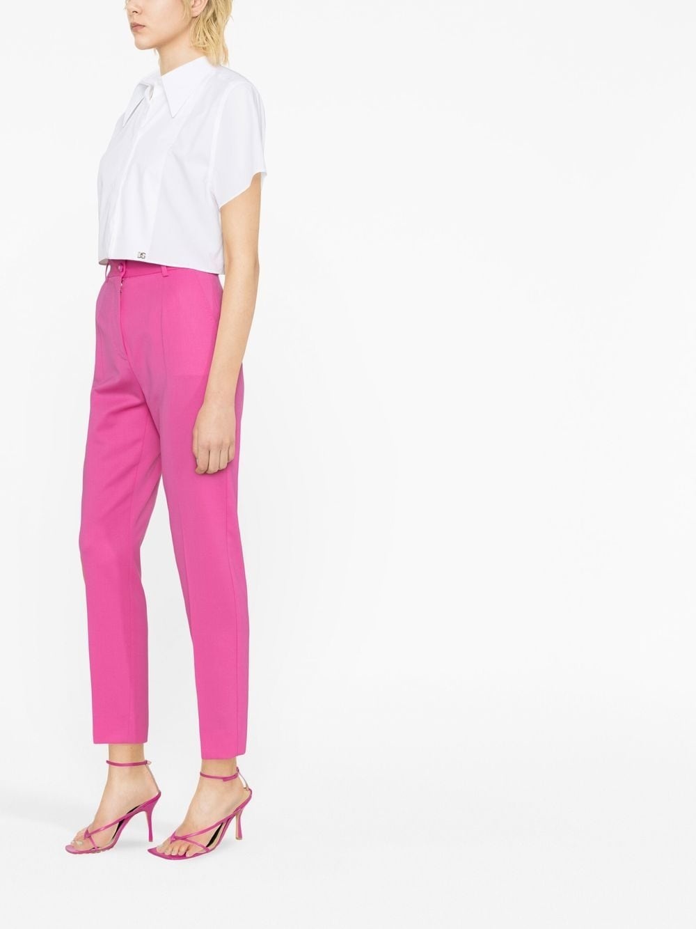 high-waisted tapered trousers - 4