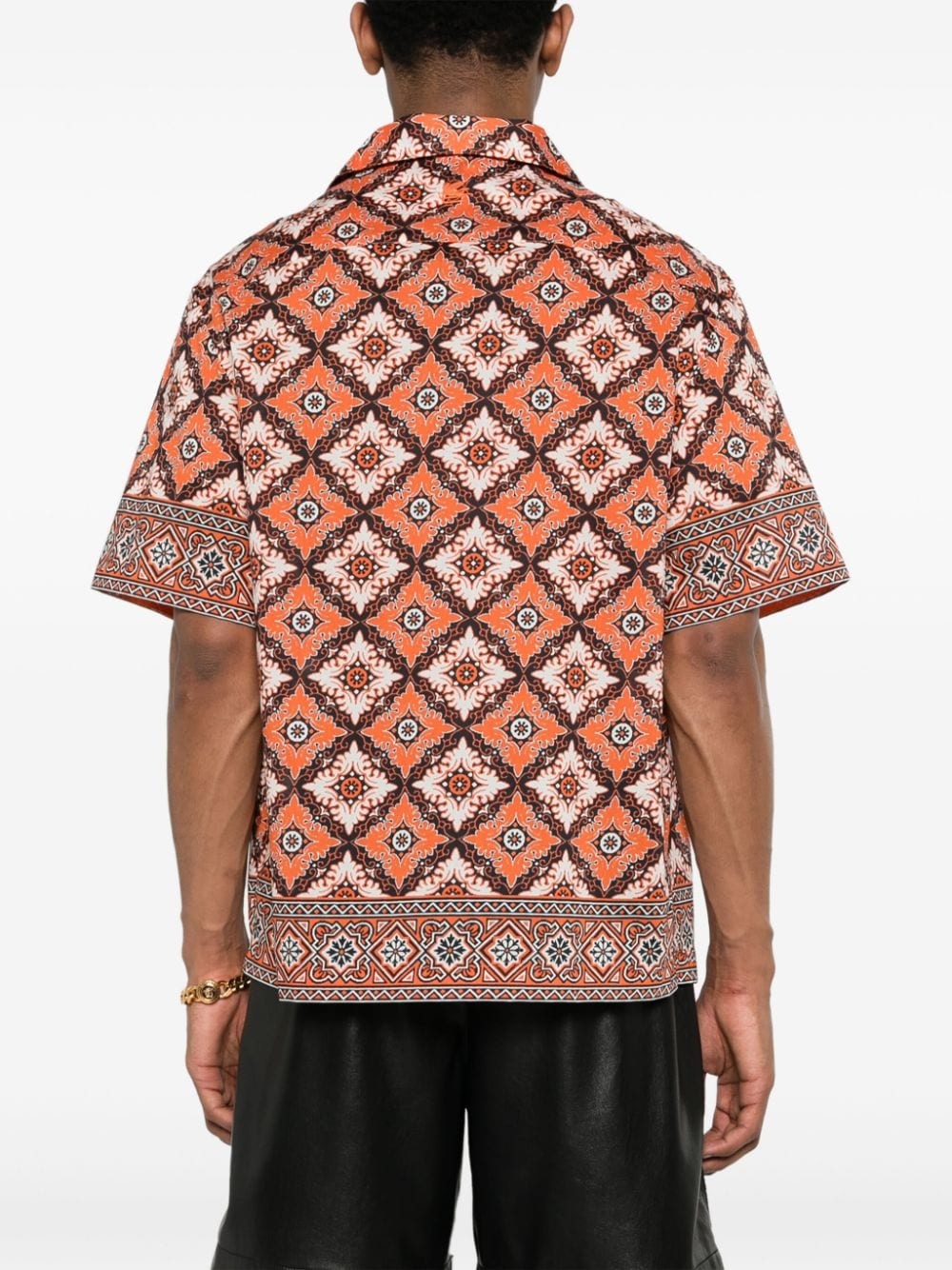 mosaic-print cotton shirt - 4