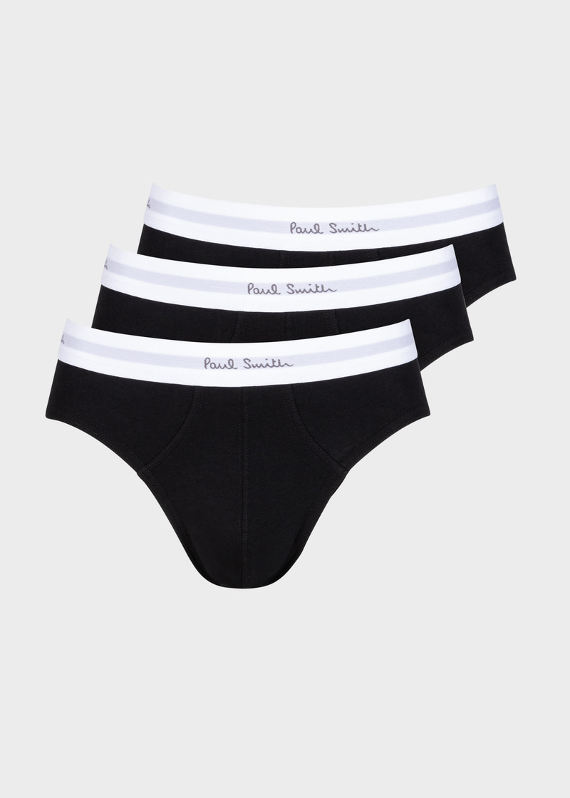 Black Cotton-Stretch 간단한 3 팩 1