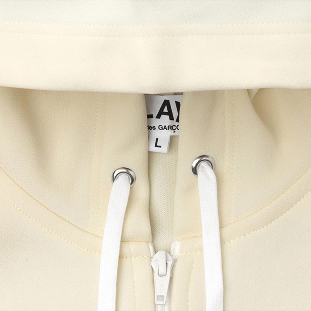 WOMEN'S BIG BLACK HEART HOODED SWEATSHIRT - IVORY - 3