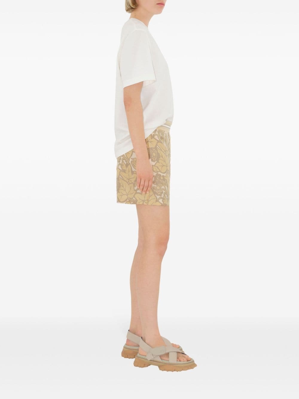botanical-print silk shorts - 3