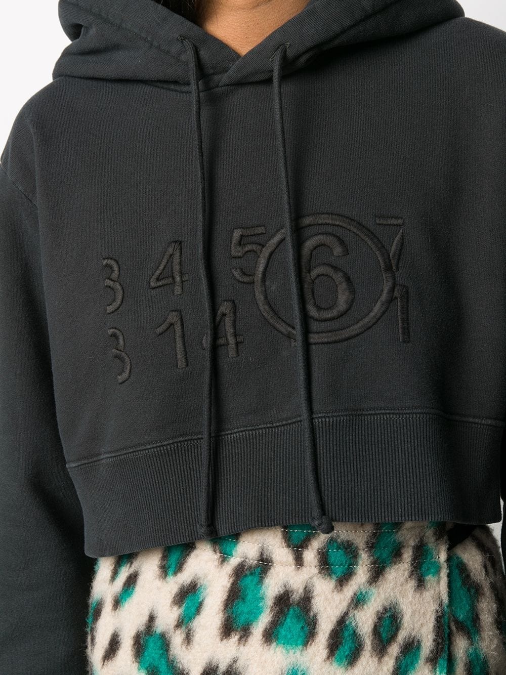 raised-logo cropped hoodie - 5