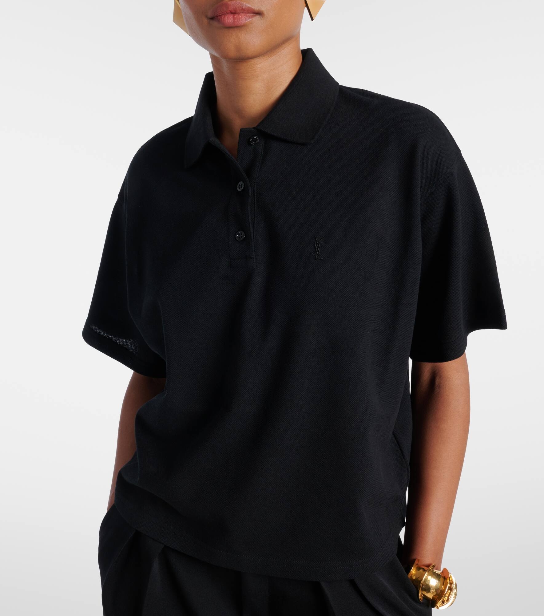 Cassandre cotton-blend piqué polo shirt - 5