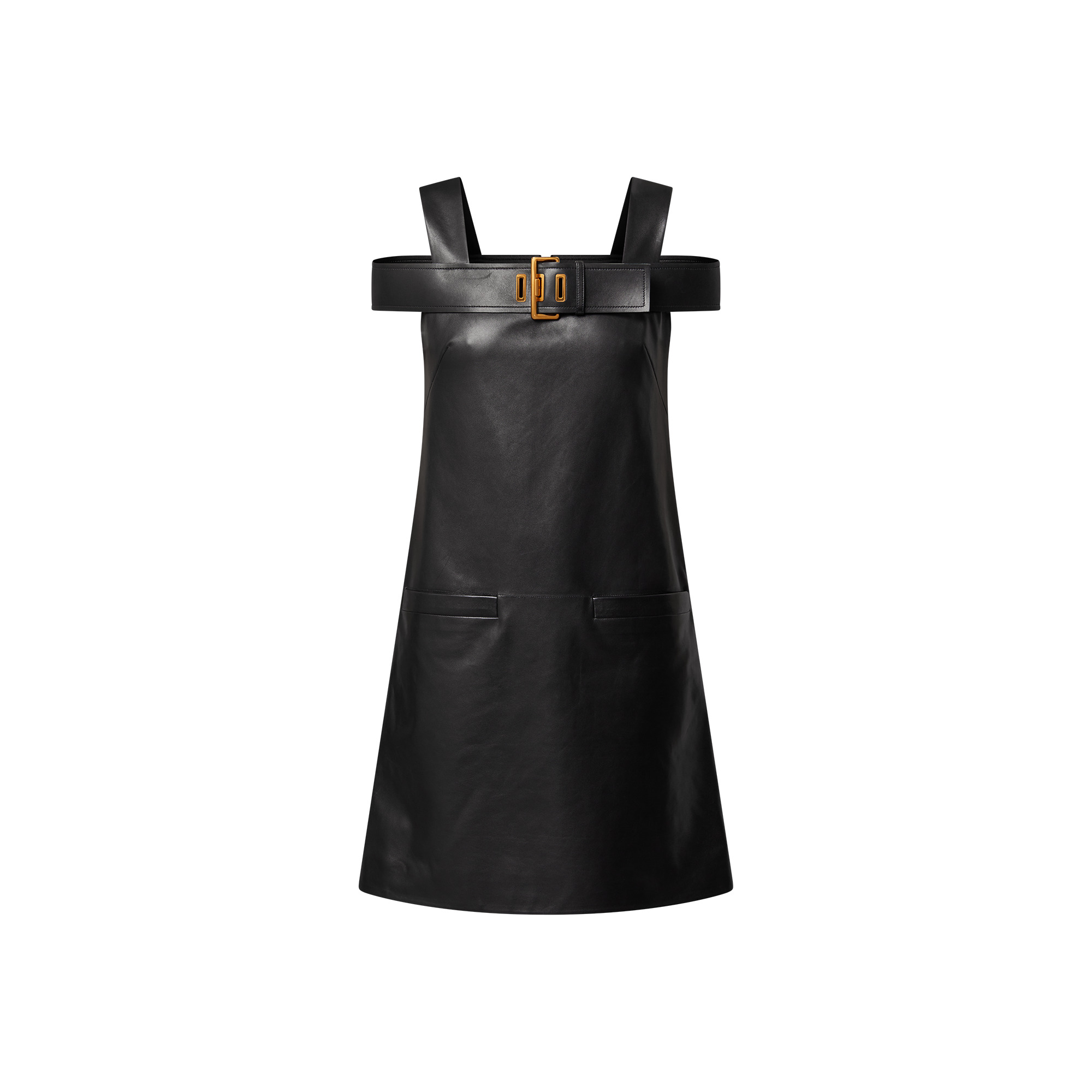 Leather Dress With Strap And Buckle - 1