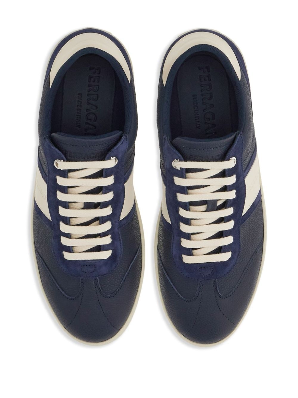 logo-debossed leather sneakers - 4