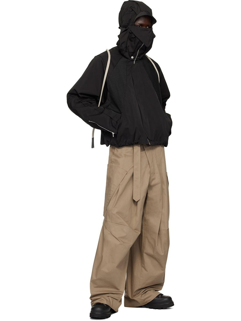 FFFPOSTALSERVICE Beige Wide Belted Draped Pocket Trousers outlook