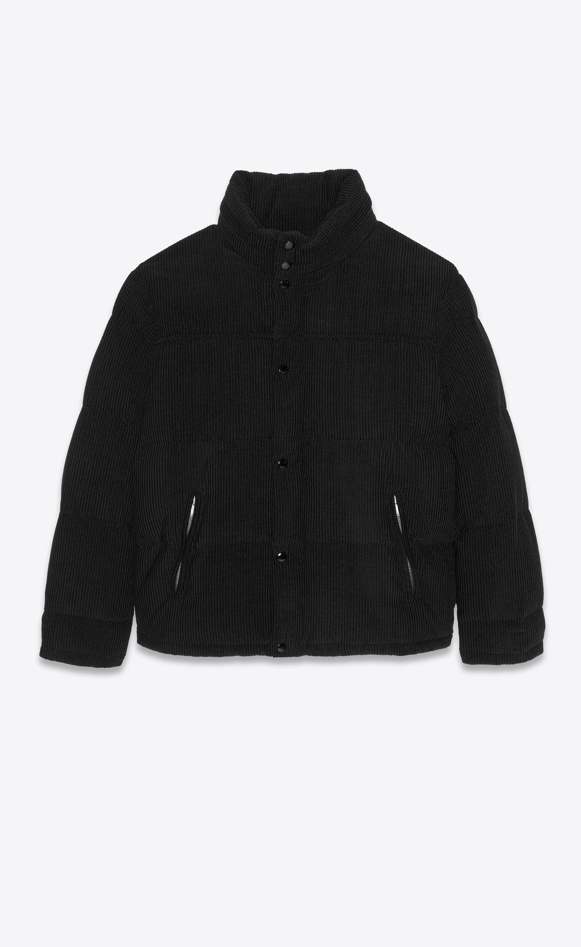 oversized down jacket in corduroy - 1