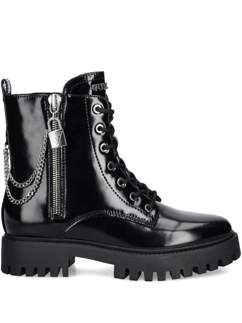 lace-up chain-detail boots 1