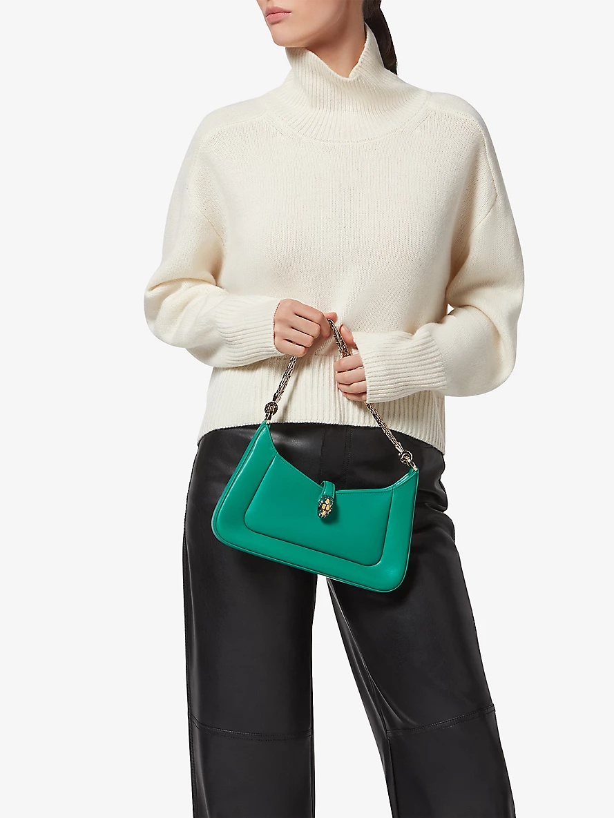 Serpenti Baia small leather shoulder bag - 2