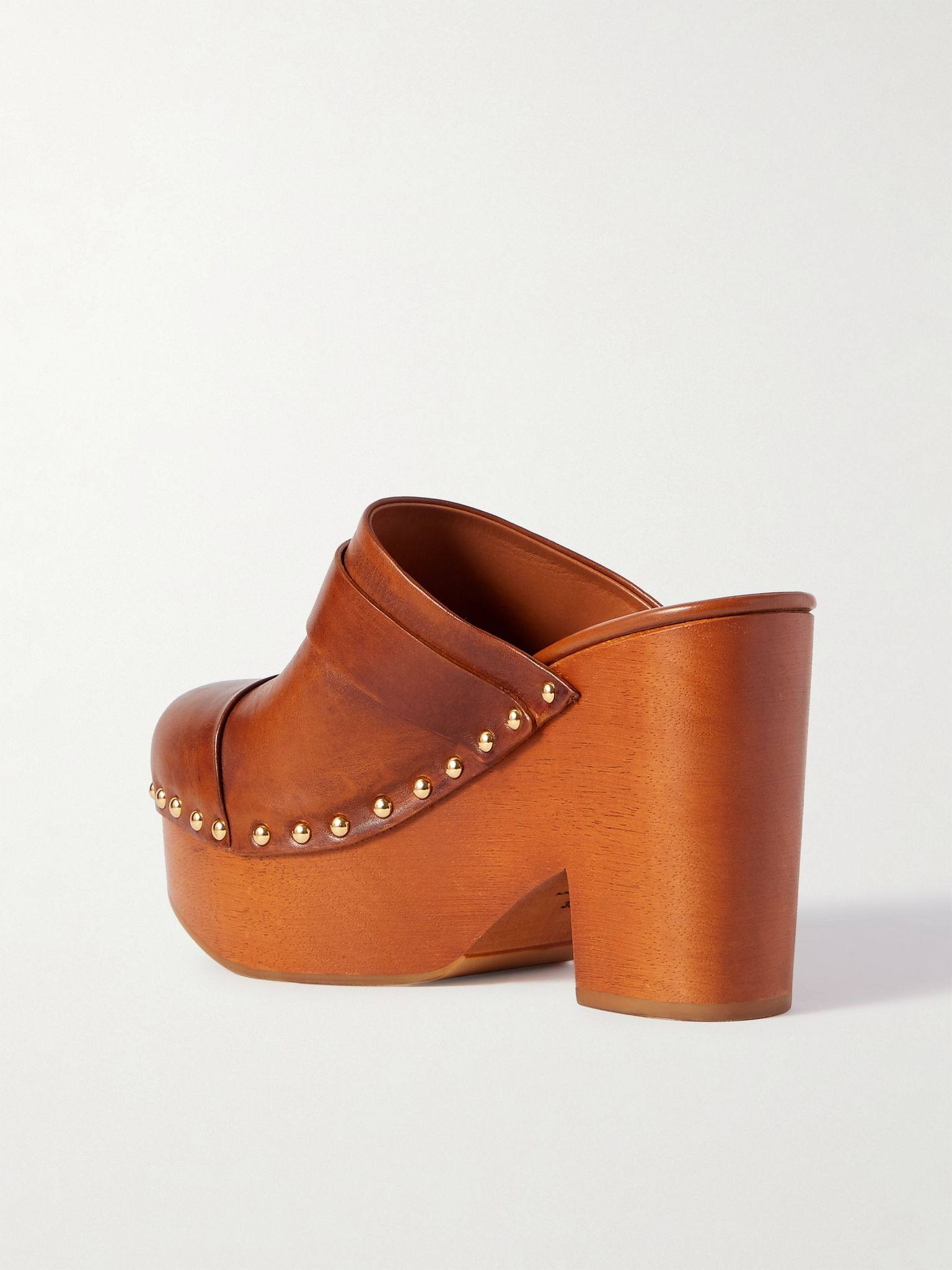 Jeanette studded platform clogs Tan - 3