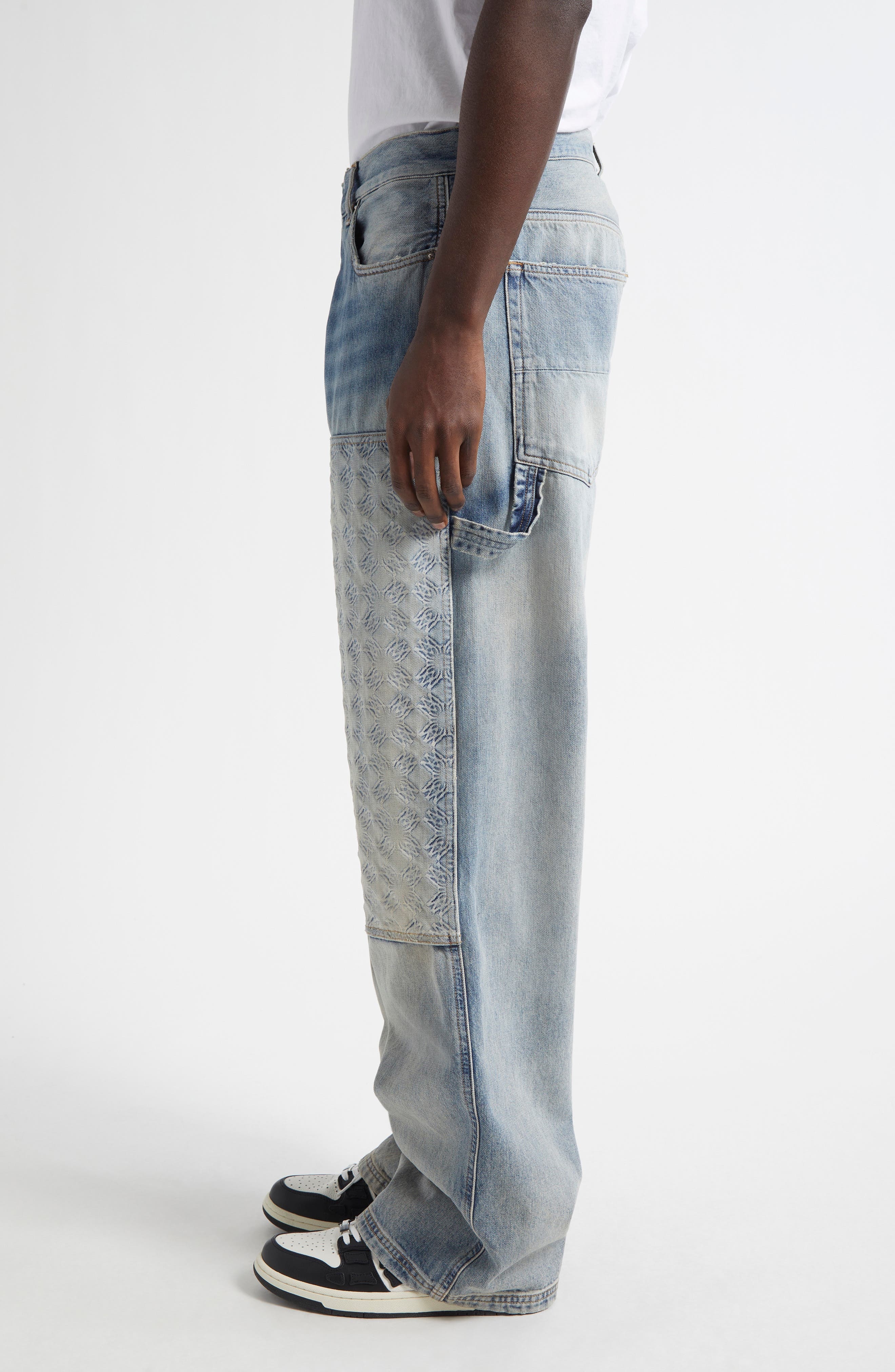 AMIRI Debosseed MA Quad Carpenter Jeans in Antique Indigo at Nordstrom - 3