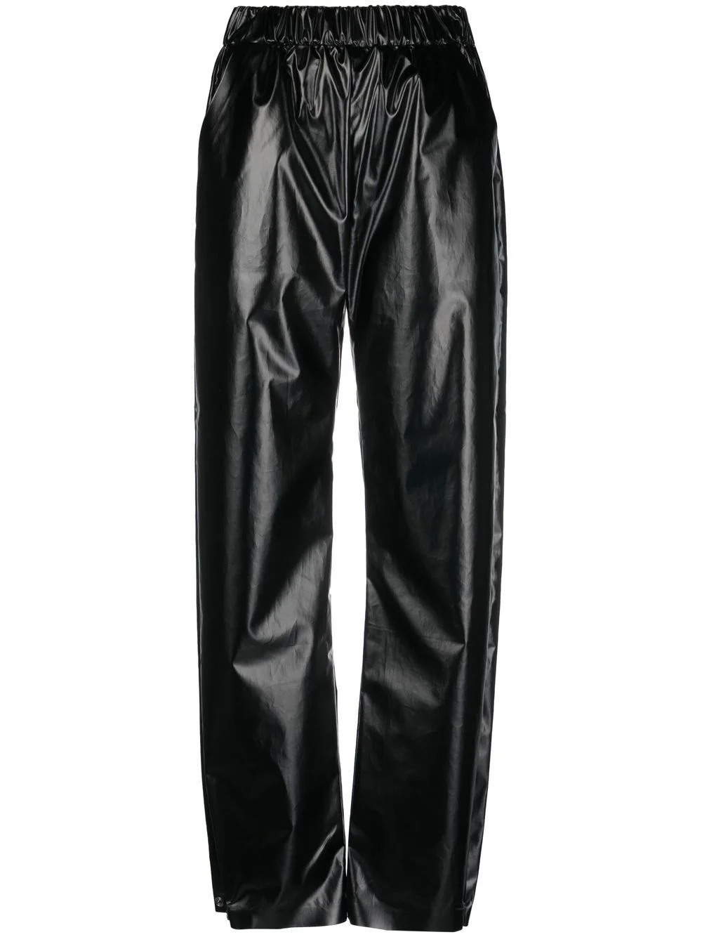 high-shine straight-leg trousers - 1