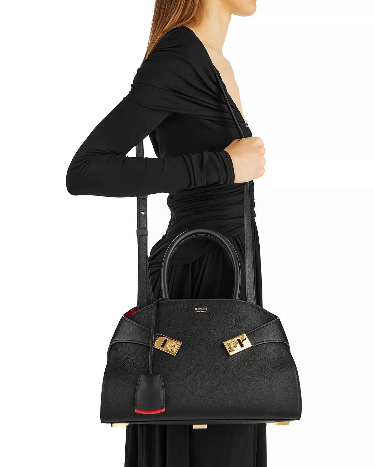 Hug Top Handle Leather Handbag - 3